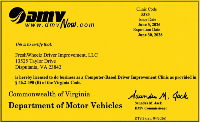 Virginia DMV driver training program certification